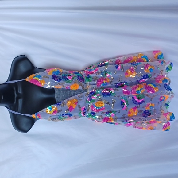 Homecoming/Formal dress, beautiful sequins, convertible straps, Purple - Picture 1 of 10